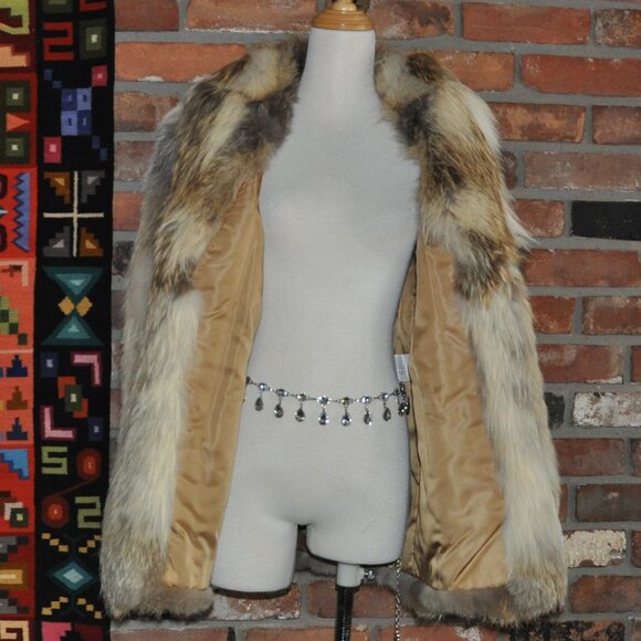 Stunning La Vay Limited 100% Afghan Fox Fur Coat 10 (S-M) Made in UK - Picture 7 of 16